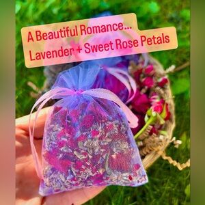Dried Red Rose Petals + Lavender Potpourri Herb flower fragrant sachet i…